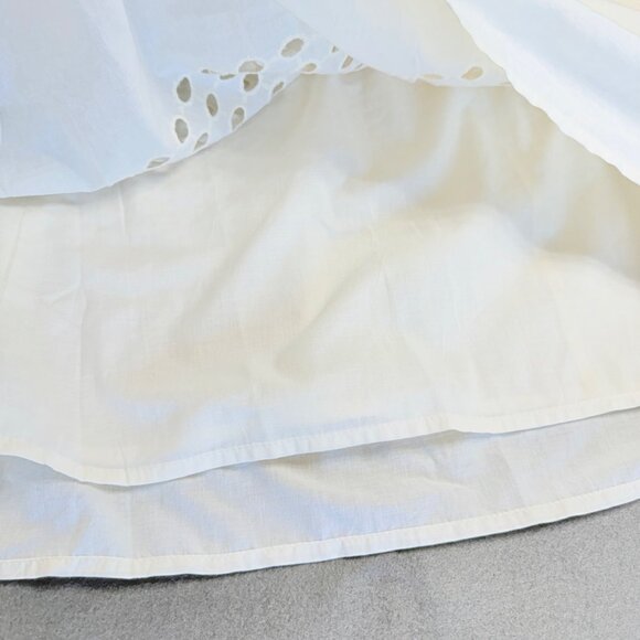 Jennifer & Grace Women Ecru Lined Eyelet Maxi Skirt Size Small Elastic Waist NWT - Picture 9 of 12